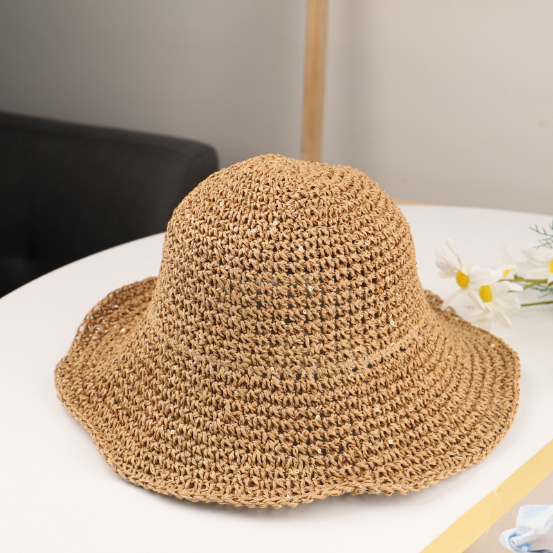 BK00026 Liten brettet lue for kvinner Beach Sunscreen Hat