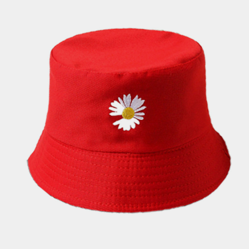 BK00019 Small Double Daisy Short Eaves Sun Block Bøttehatt