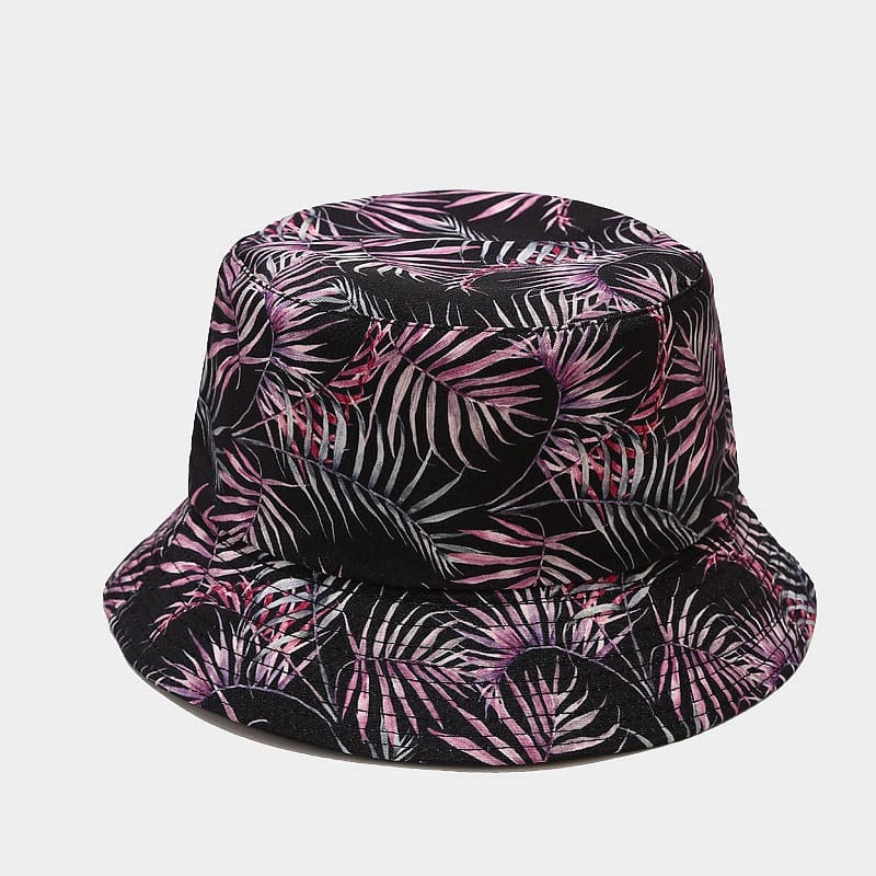 BK00066 Blomstertrykk bomullsbøttehatt