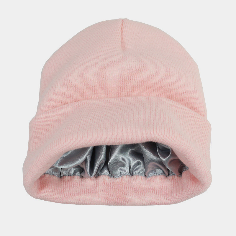 H00023 Satin Fôr Ensfarget strikket lue for voksne