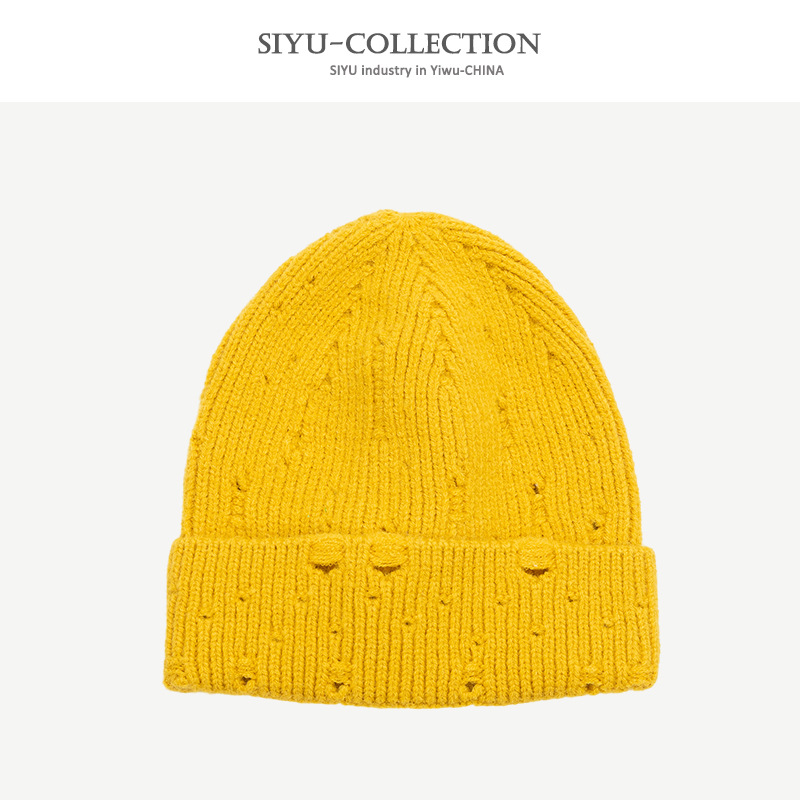 H00053 Old Style strikket lue for voksne med hull