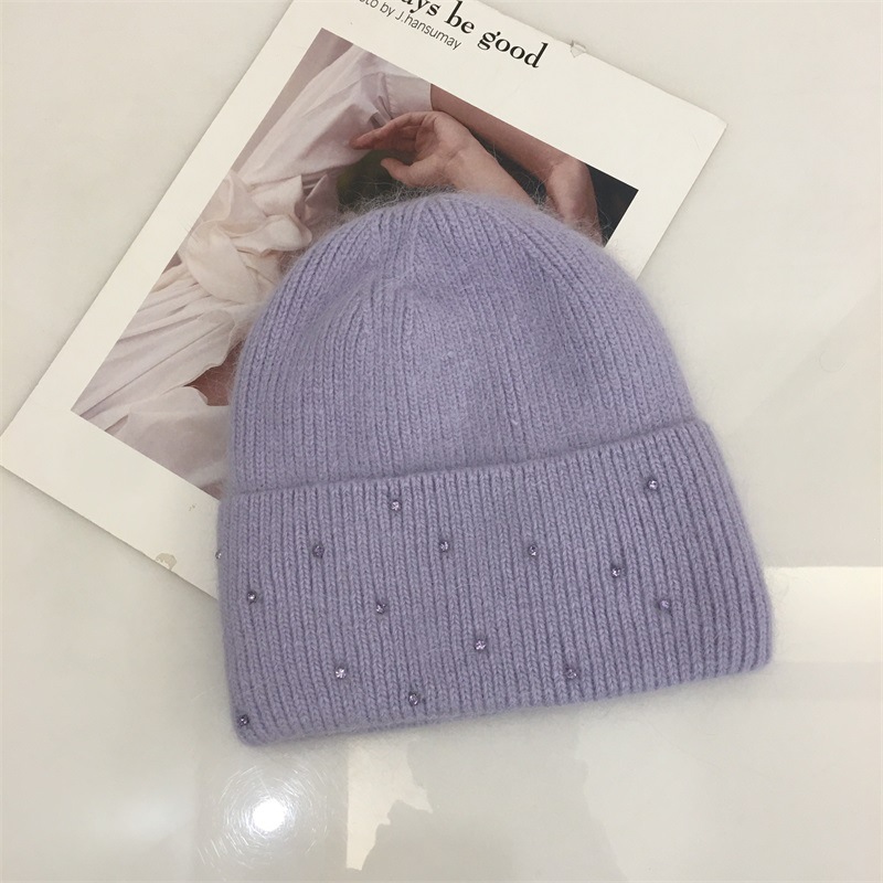 H00047 Diamantbelagte Juveler Angora strikket lue
