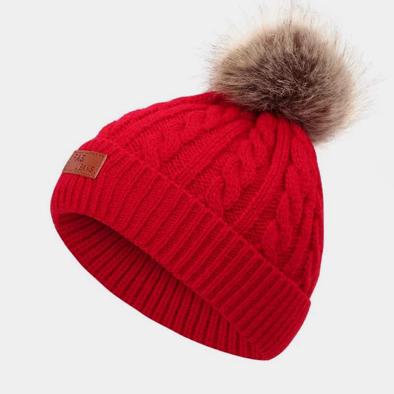 H00077 Læretikett Fake Hairball Kid's Twist Knitted Hat