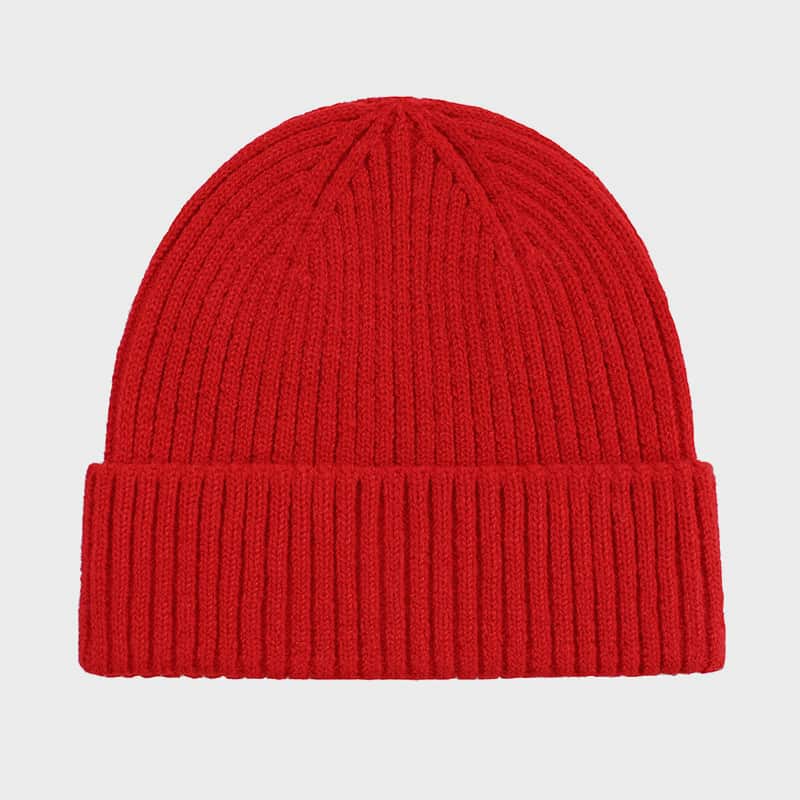 H00079 Ensfarget Basic fargerik strikkelue for voksne