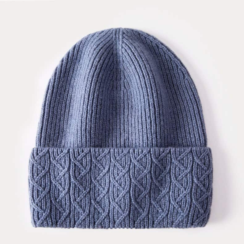 H00086 Trådmønster Cashmere strikket lue for damer