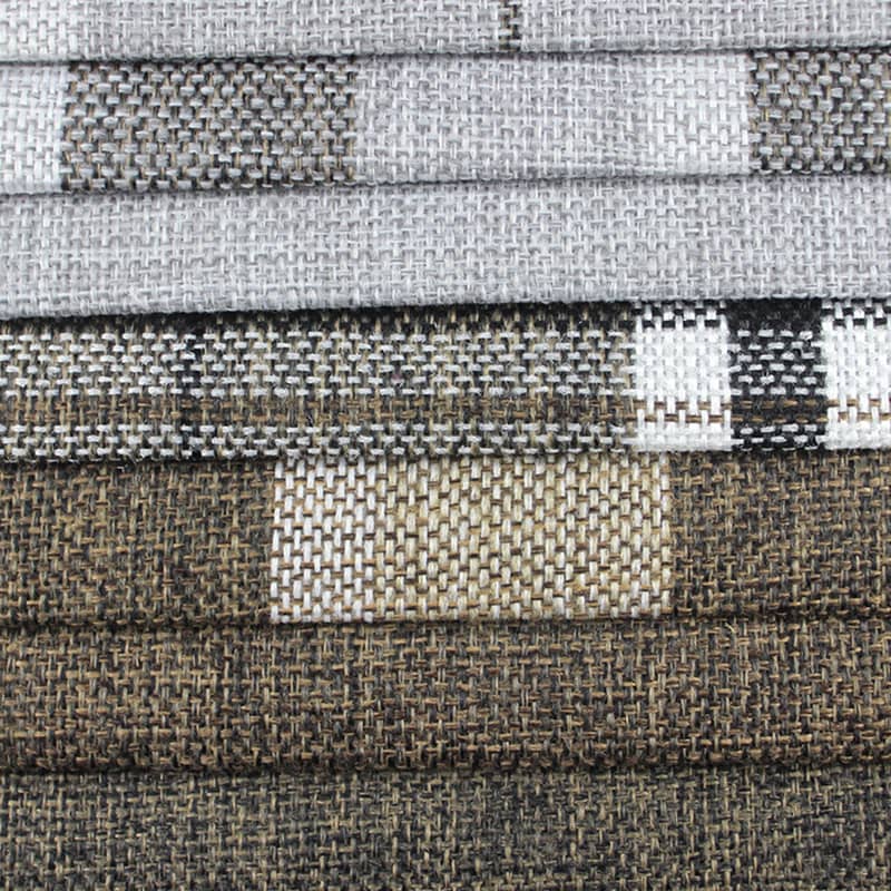 SM-A0004 Rutet polyester og lin sofastoff