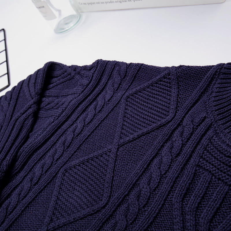 SM-K0032 Høst/vinter kvinners V-hals ensfarget strikket jacquardkjole SM-K0032 Høst/vinter kvinners V-hals ensfarget strikket jacquardkjole