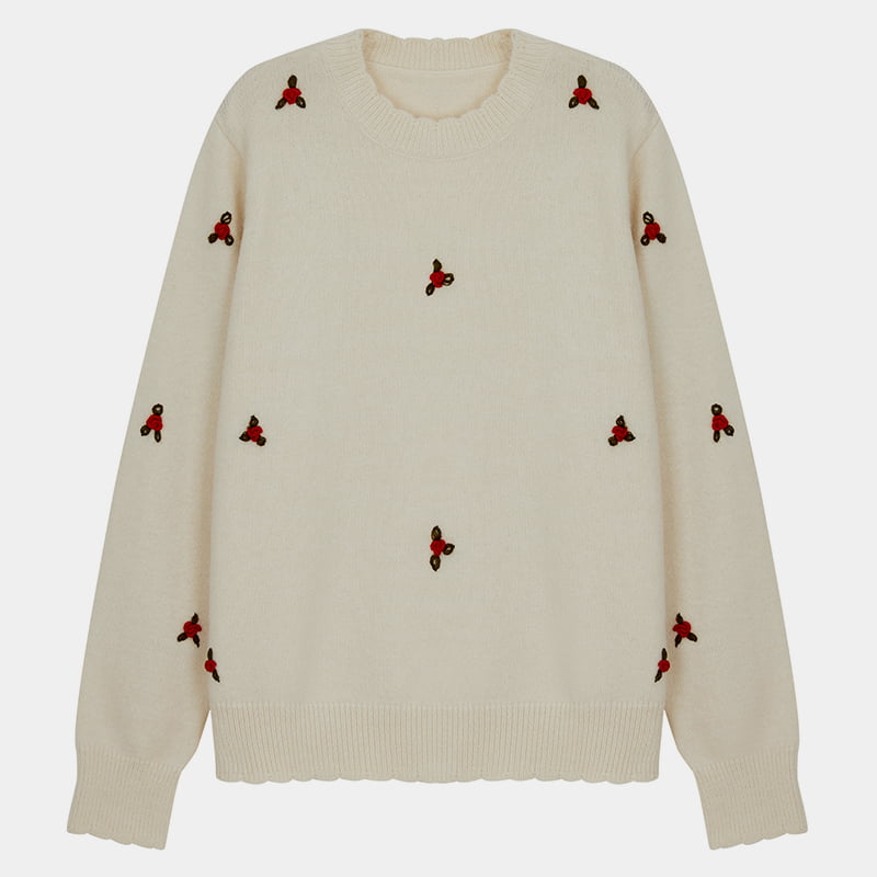 ML2207 Lazy Style Petal Collar Håndlaget blomsterstrikket genser