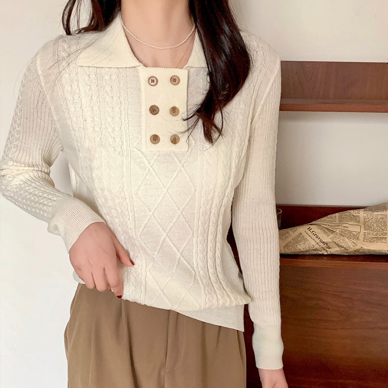 SM-K0026 Dobbelsnapp liten jakkeslag for kvinner, langermet strikket genser SM-K0026 Dobbelsnapp liten jakkeslag for kvinner, langermet strikket genser