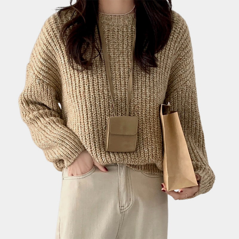 SM-K0028 Spring Lazy Crew Neck Fargerik myk voksaktig langermet strikket genser SM-K0028 Spring Lazy Crew Neck Fargerik myk voksaktig langermet strikket genser