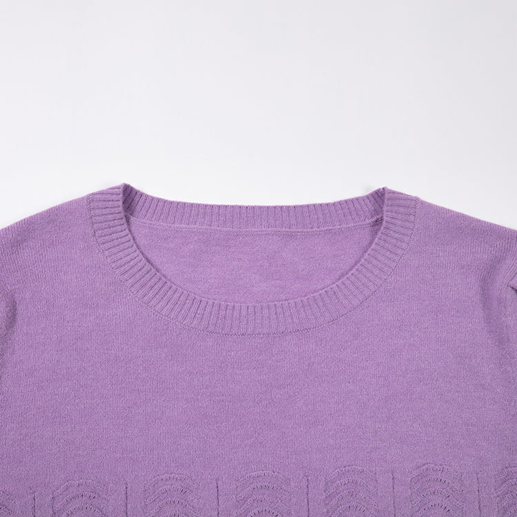 SM-K0039 Vår/Høst Solid Løs Langermet skulderplisser Strikket Genser SM-K0039 Vår/Høst Solid Løs Langermet skulderplisser Strikket Genser