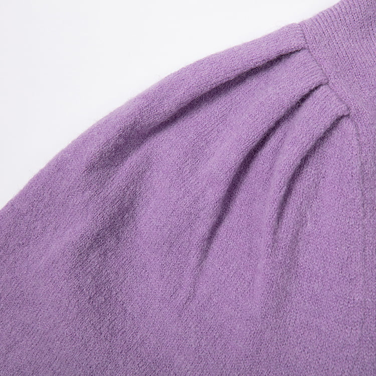 SM-K0039 Vår/Høst Solid Løs Langermet skulderplisser Strikket Genser SM-K0039 Vår/Høst Solid Løs Langermet skulderplisser Strikket Genser