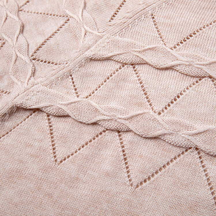 SM-K0042 Løs langermet strikket genser tynn bølget hulstrikket bunnskjorte SM-K0042 Løs langermet strikket genser tynn bølget hulstrikket bunnskjorte