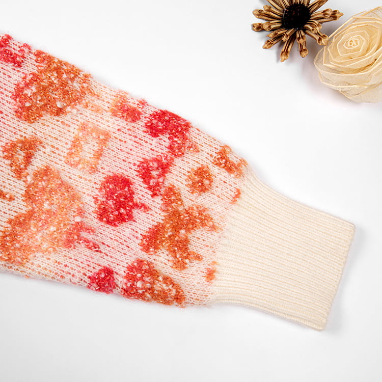 SM-K0038 Genser med rund hals for kvinner Søt tredimensjonalt mønster strikket genser SM-K0038 Genser med rund hals for kvinner Søt tredimensjonalt mønster strikket genser