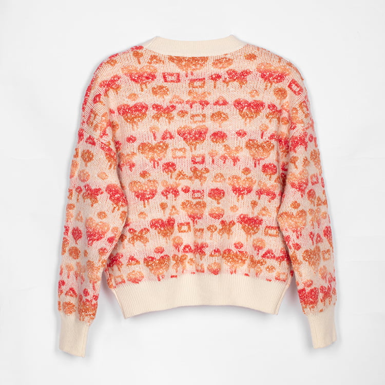 SM-K0038 Genser med rund hals for kvinner Søt tredimensjonalt mønster strikket genser SM-K0038 Genser med rund hals for kvinner Søt tredimensjonalt mønster strikket genser