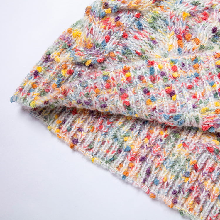 SM-K0033 Fargerik Polka Dot Sweet Wind Løs Turtleneck Genser Strikket Genser SM-K0033 Fargerik Polka Dot Sweet Wind Løs Turtleneck Genser Strikket Genser