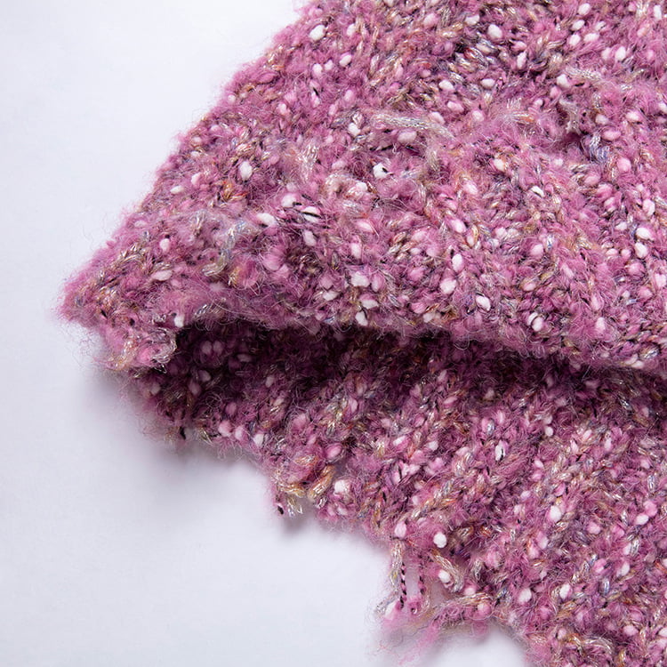 SM-K0037 Vår og høst Rundhals Halskant Rå hakk strikket genser for kvinner SM-K0037 Vår og høst Rundhals Halskant Rå hakk strikket genser for kvinner