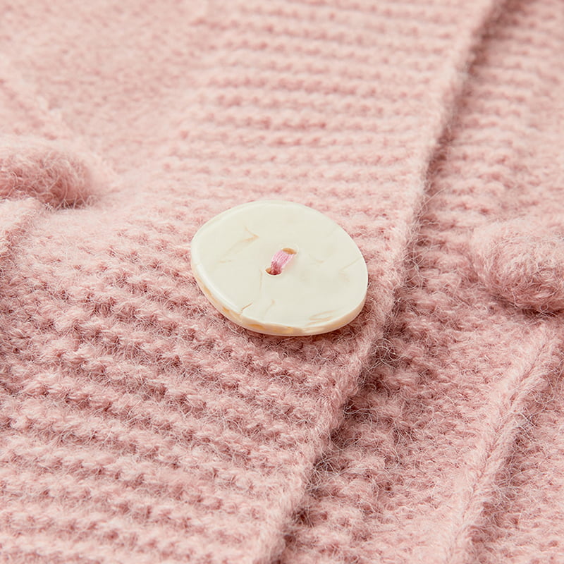 ML2211 Søt rundhals puffermet strikket cardigangenser ML2211 Søt rundhals puffermet strikket cardigangenser