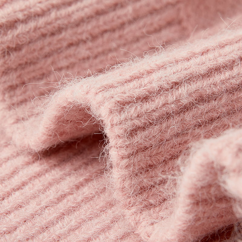 ML2211 Søt rundhals puffermet strikket cardigangenser ML2211 Søt rundhals puffermet strikket cardigangenser