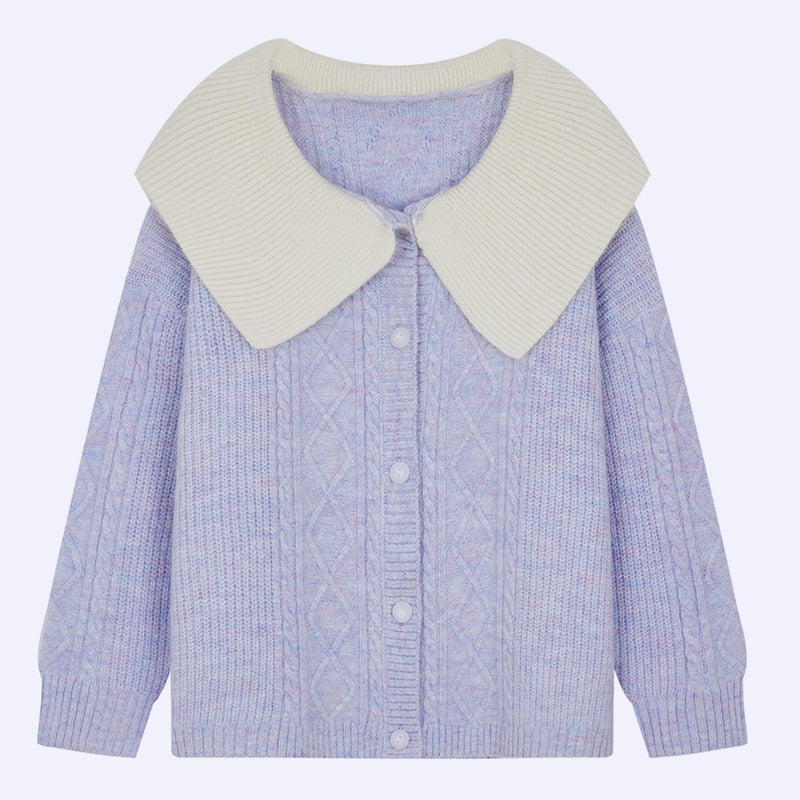 ML2205 French Baby Collar Lady Strikket Cardigan Coat