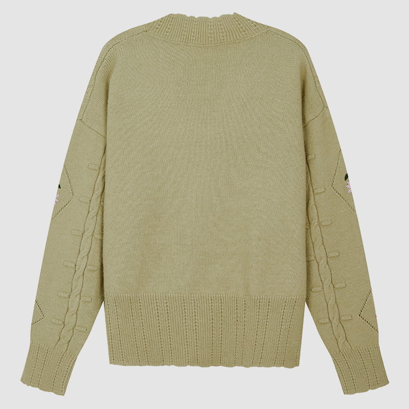 ML2213 Retro japansk avokadogrønn håndlaget strikket cardiganjakke ML2213 Retro japansk avokadogrønn håndlaget strikket cardiganjakke