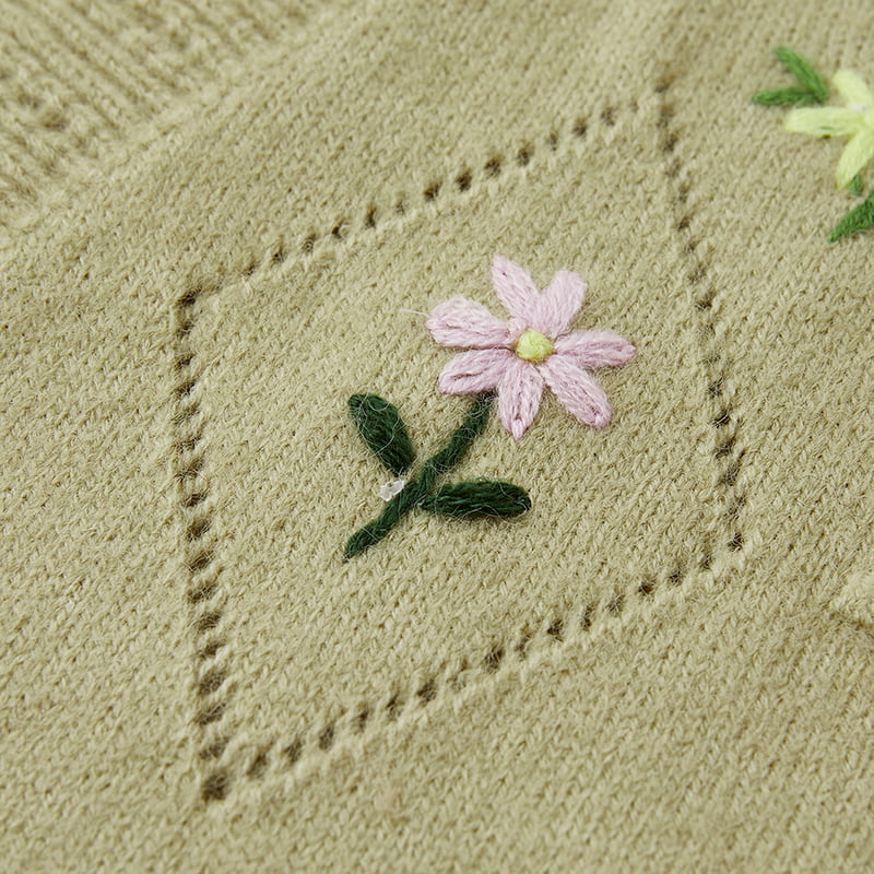 ML2213 Retro japansk avokadogrønn håndlaget strikket cardiganjakke ML2213 Retro japansk avokadogrønn håndlaget strikket cardiganjakke