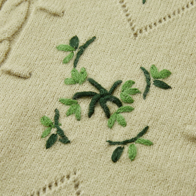 ML2213 Retro japansk avokadogrønn håndlaget strikket cardiganjakke ML2213 Retro japansk avokadogrønn håndlaget strikket cardiganjakke