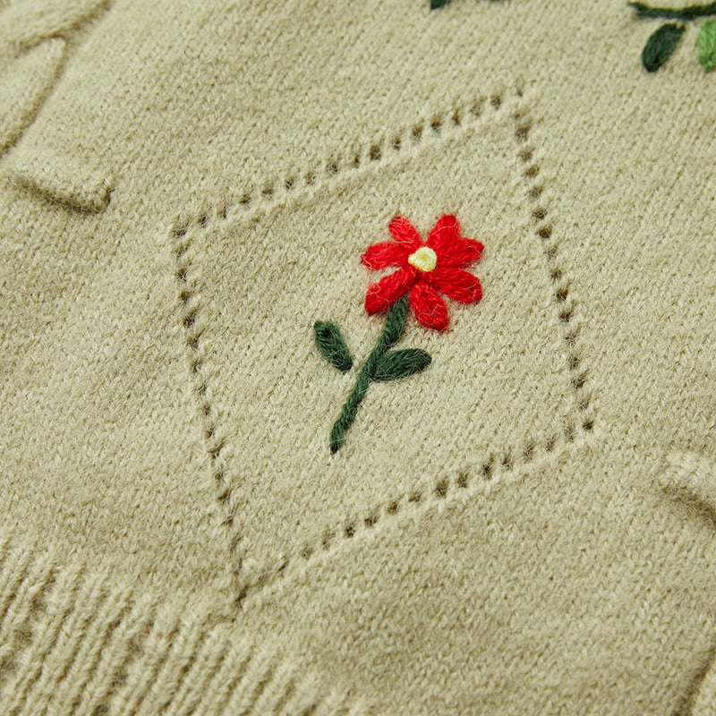 ML2213 Retro japansk avokadogrønn håndlaget strikket cardiganjakke ML2213 Retro japansk avokadogrønn håndlaget strikket cardiganjakke