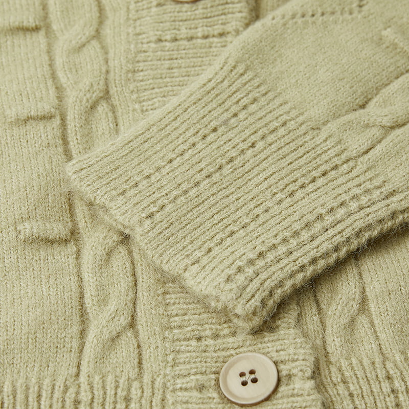 ML2213 Retro japansk avokadogrønn håndlaget strikket cardiganjakke ML2213 Retro japansk avokadogrønn håndlaget strikket cardiganjakke