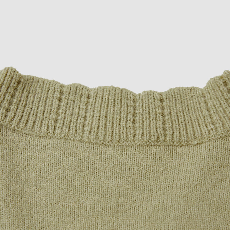 ML2213 Retro japansk avokadogrønn håndlaget strikket cardiganjakke ML2213 Retro japansk avokadogrønn håndlaget strikket cardiganjakke