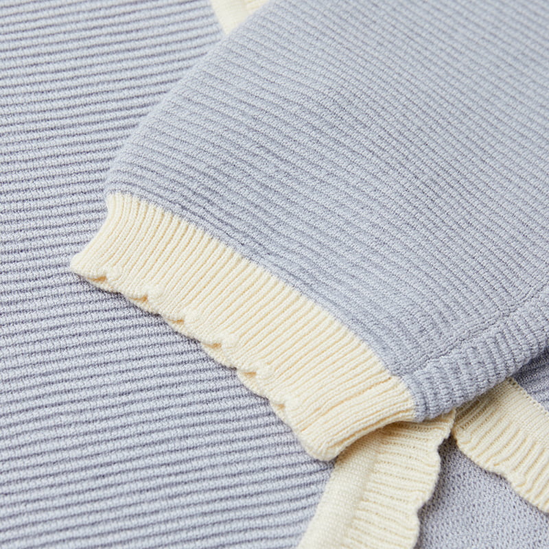 ML2210 fransk dukkekrage perlespenne Kjernespunnet garnstrikket cardigan ML2210 fransk dukkekrage perlespenne Kjernespunnet garnstrikket cardigan