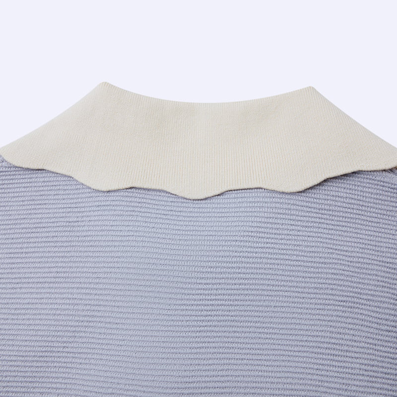 ML2210 fransk dukkekrage perlespenne Kjernespunnet garnstrikket cardigan ML2210 fransk dukkekrage perlespenne Kjernespunnet garnstrikket cardigan