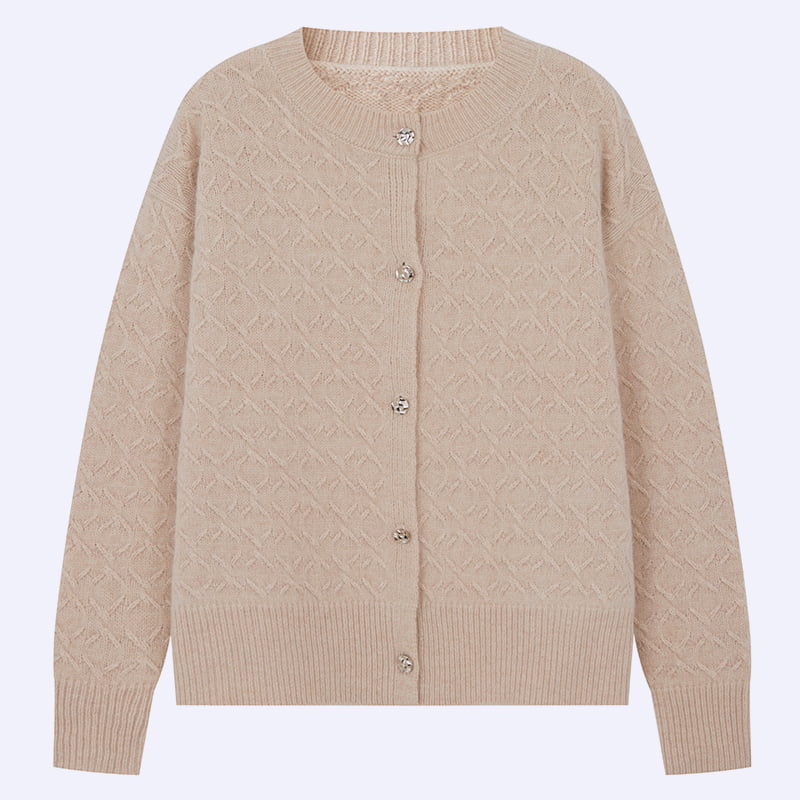 ML2203 Tynn strikket cardigan for kvinner, tidlig vår, høst med rund hals