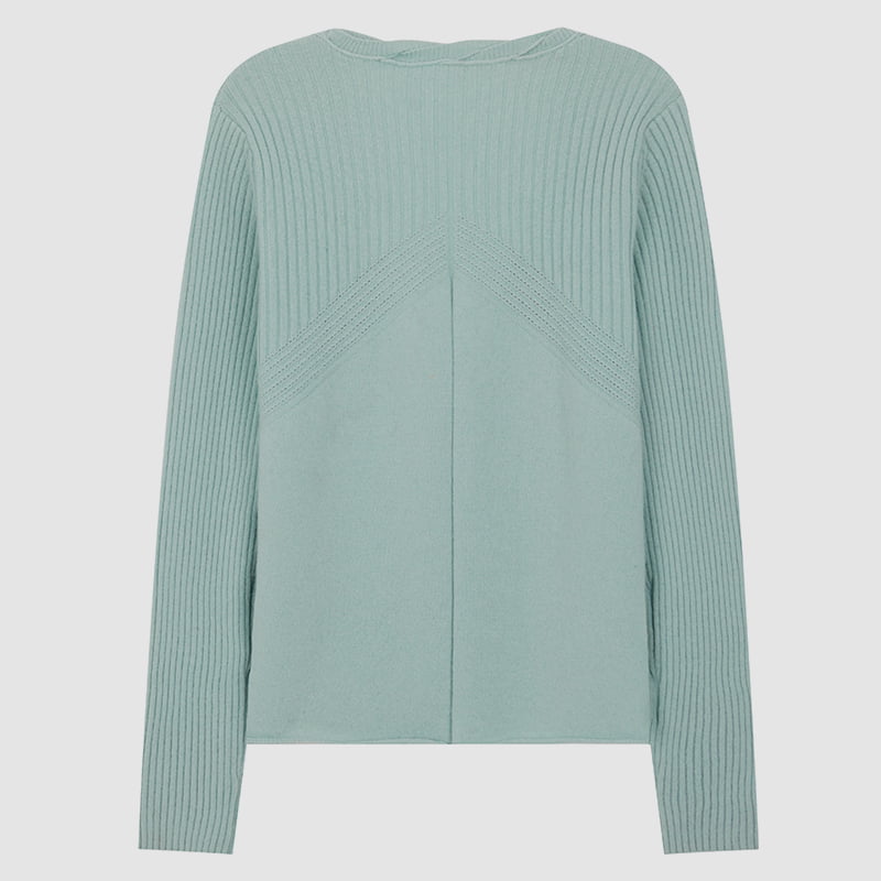 ML2218 V-hals Twist Single-breasted strikket cardigan med kronbladknapper ML2218 V-hals Twist Single-breasted strikket cardigan med kronbladknapper