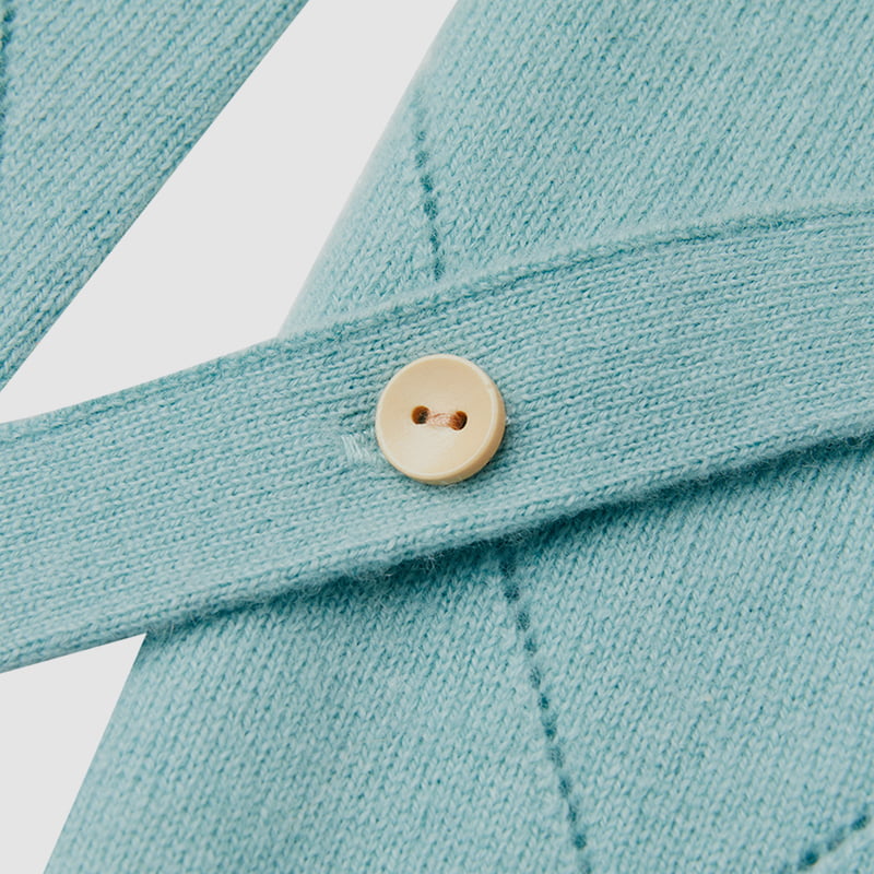 ML2212 Diamond Hollow Neckline Ribbon Design Strikket Cardigan Genser ML2212 Diamond Hollow Neckline Ribbon Design Strikket Cardigan Genser