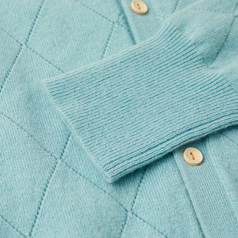 ML2212 Diamond Hollow Neckline Ribbon Design Strikket Cardigan Genser ML2212 Diamond Hollow Neckline Ribbon Design Strikket Cardigan Genser