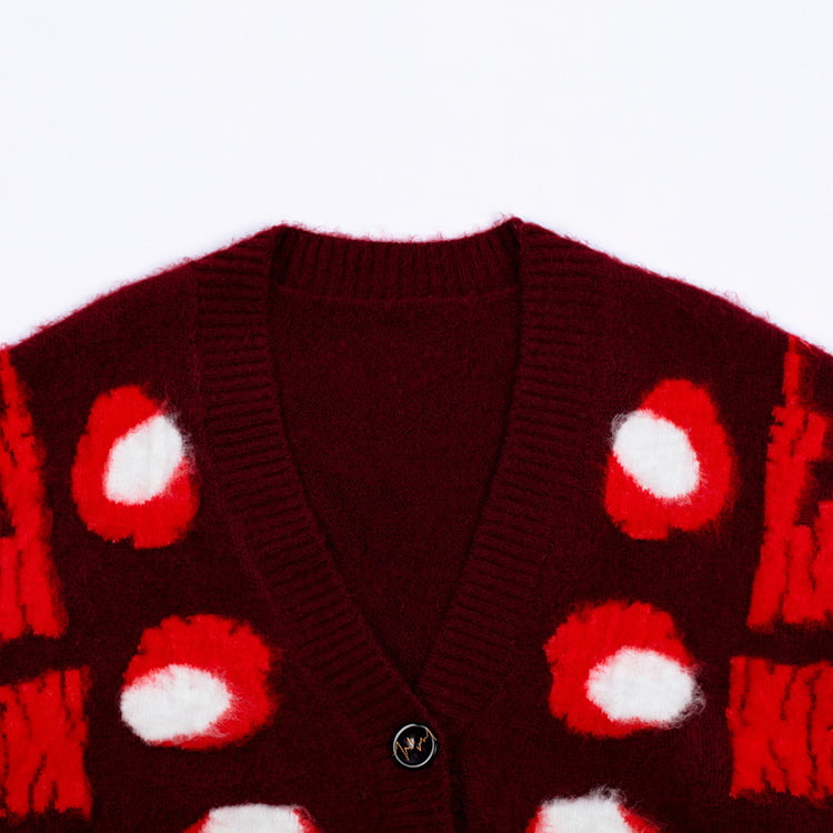 SM-K0030 Høst/vinter Jacquard Flecked Kontrastfarge fortykket strikket cardigan for kvinner SM-K0030 Høst/vinter Jacquard Flecked Kontrastfarge fortykket strikket cardigan for kvinner