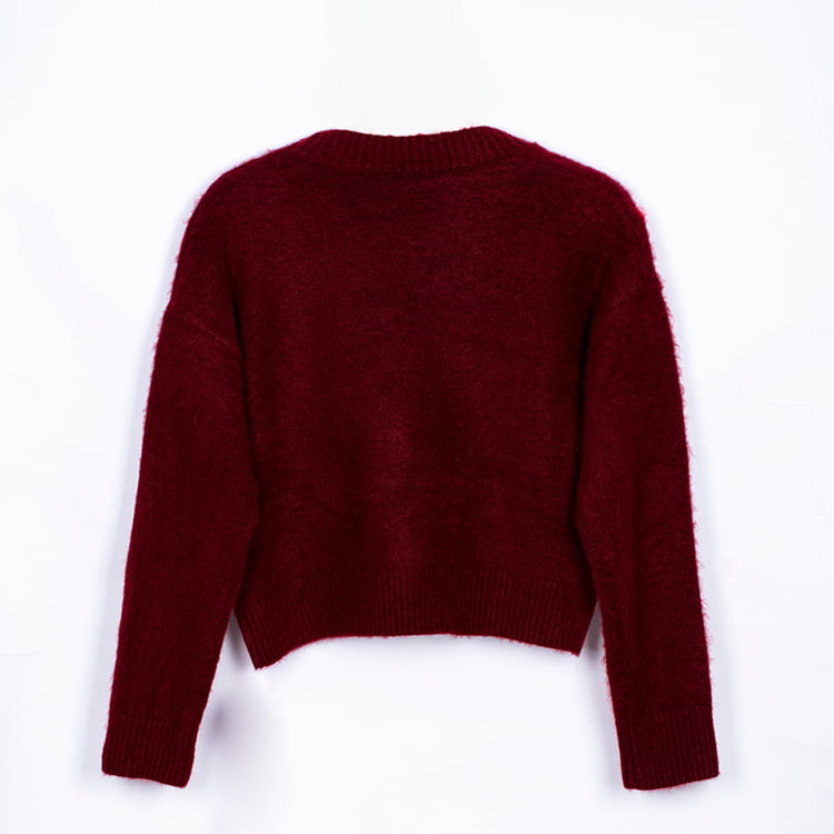 SM-K0030 Høst/vinter Jacquard Flecked Kontrastfarge fortykket strikket cardigan for kvinner SM-K0030 Høst/vinter Jacquard Flecked Kontrastfarge fortykket strikket cardigan for kvinner