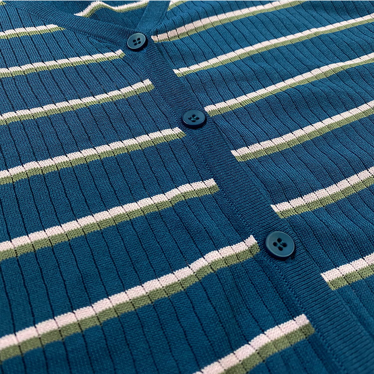 SM-K0001 Sommer yttertøy for kvinner Koreansk lin Stripe Sun Block strikket cardigan SM-K0001 Sommer yttertøy for kvinner Koreansk lin Stripe Sun Block strikket cardigan