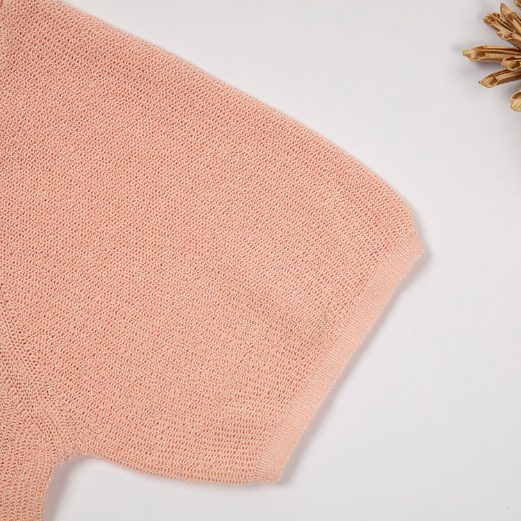 SM-K0046 V-hals knepet iset lin kort slim fit kortermet strikket cardigan SM-K0046 V-hals knepet iset lin kort slim fit kortermet strikket cardigan