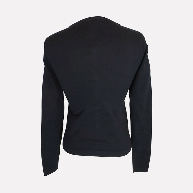 SM-K0098 Strikket genser med hette med monogram Tettstrikket genser