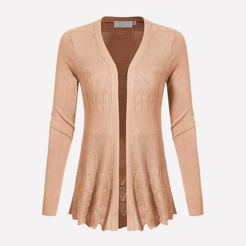 SM-K0072 V-hals langermet solid mellomlang strikket cardiganjakke SM-K0072 V-hals langermet solid mellomlang strikket cardiganjakke