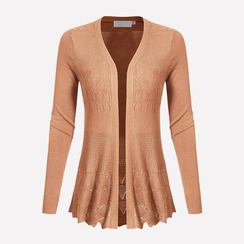 SM-K0072 V-hals langermet solid mellomlang strikket cardiganjakke SM-K0072 V-hals langermet solid mellomlang strikket cardiganjakke