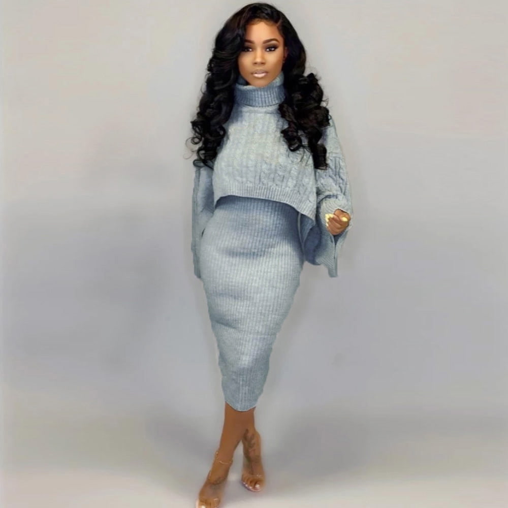 SM-K0091 Kort strikket lang krage Flaggermusermet Halter Dress Strikket dress SM-K0091 Kort strikket lang krage Flaggermusermet Halter Dress Strikket dress