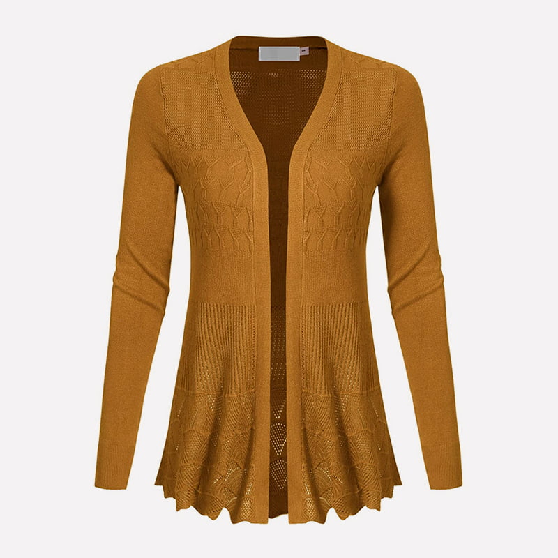 SM-K0072 V-hals langermet solid mellomlang strikket cardiganjakke SM-K0072 V-hals langermet solid mellomlang strikket cardiganjakke