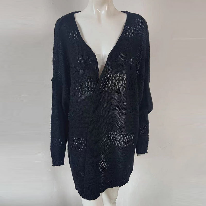 SM-K0081 Ensfarget V-hals utskjært strikket cardigan genserjakke SM-K0081 Ensfarget V-hals utskjært strikket cardigan genserjakke