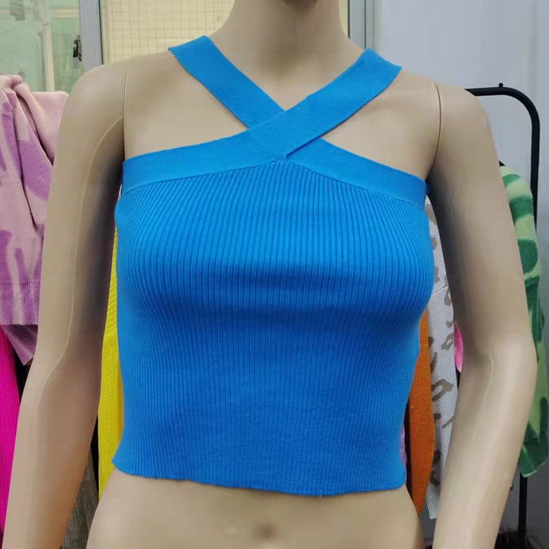 SM-K0106 Cross Strap Hengende Hals Ermeløs strikkevest SM-K0106 Cross Strap Hengende Hals Ermeløs strikkevest