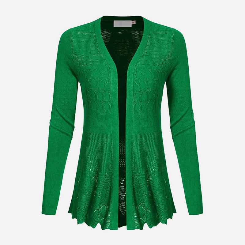 SM-K0072 V-hals langermet solid mellomlang strikket cardiganjakke SM-K0072 V-hals langermet solid mellomlang strikket cardiganjakke
