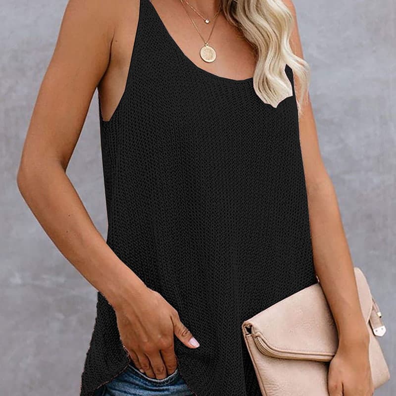 SM-K0065 U-hals Tynn Og Løs Strikket Vest SM-K0065 U-hals Tynn Og Løs Strikket Vest