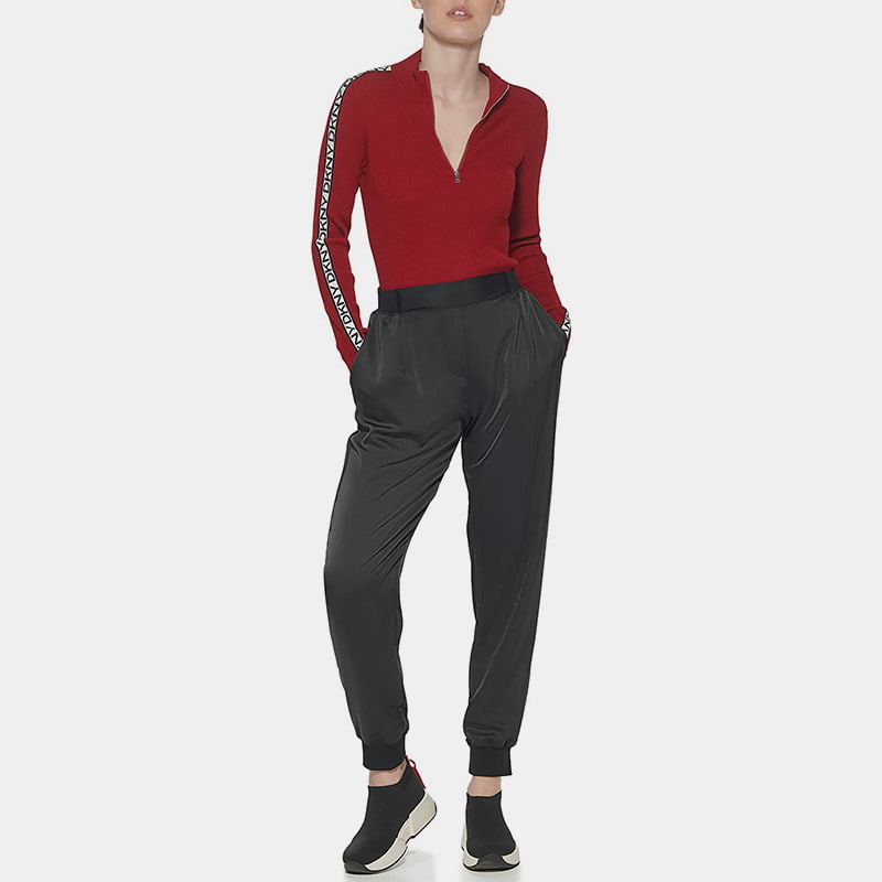 SM-K0056 Glidelås Crew Neck Bokstav Jacquard Langermet strikket genser SM-K0056 Glidelås Crew Neck Bokstav Jacquard Langermet strikket genser